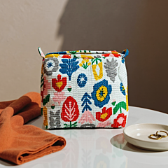 Handmade quilted pouch set of 3 I Multicolour