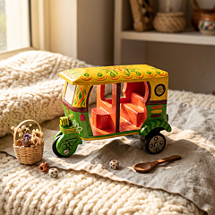 WOODEN AUTO RIKSHAW  TOY