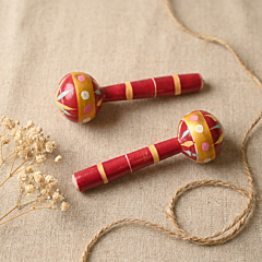 Handmade Wooden Jhunjhuna Toy | Set of 2