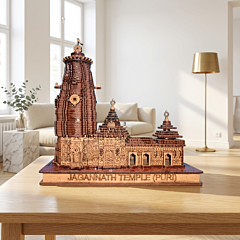 Handcrafted Wooden Jagannath Temple Miniature Showpiece