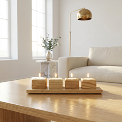 WOODEN TEA LIGHT  CANDLE HOLDER STAND