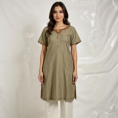 NECKLINE HAND EMBROIDERED ELEGANT KURTA FOR LADIES