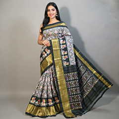 double ikkat silk sarees
