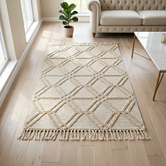 Handwoven Durry rug for home