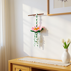 Handcrafted Crochet Lotus Hanging | Perfect for Diwali & Car Decor 