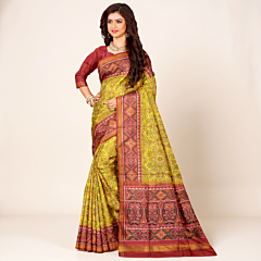 Semi-Double ikkat Patola Silk Saree 