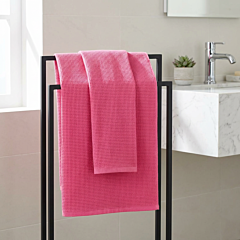 Handwoven Honeycomb Pink Gamcha | 61x120x0.2 cm