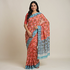 Modal by cotton jamdani saree