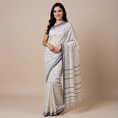 White cotton saree