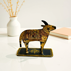 HAND-PAINTED METAL COW FIGURINE- MINIATURE