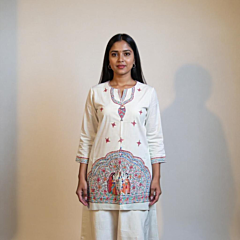 Handloom Mithila Painting Kurti Fabric