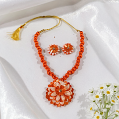 Kadamful Ear Ring-Orange-Onesize