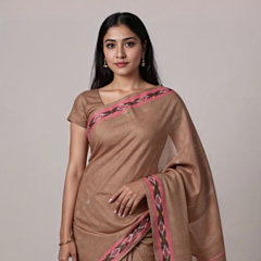 Tie and Dye Cotton Saree-Mauve