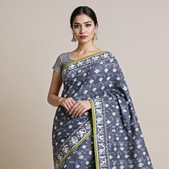 Bengal Soft Cotton Saree-Mauve