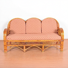 Dastkar Crafts Cane 3 Seater Design Sofa Set with Cushion (Brown)