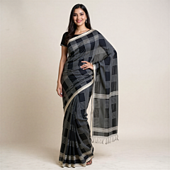 Handloom Cotton Jamdani Black Saree