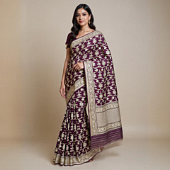 Banarasi Handloom Pure Katan Silk Jangla Saree