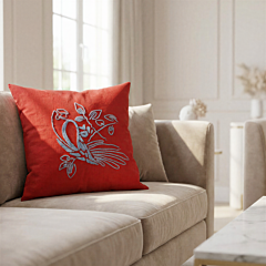 APPLIQUE CUSHION COVER ORANGE