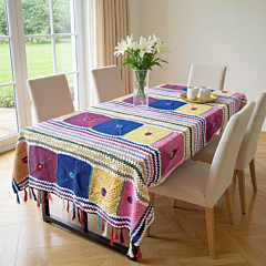 Handmade Crochet Dinning Table Cover | Multicolour