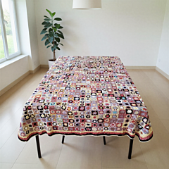 Handmade Crochet Floral Dinning Table Cover | Multicolour