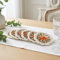 Hand-Braided Rustic Vintage Tea Coasters | Set of 6