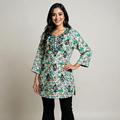 Women Embroidered Pure Multicolor Short Kurta