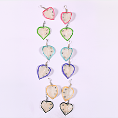 Handmade Heart-Shaped Fish Scale Earrings | Set of 6