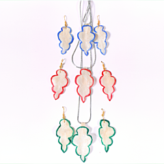 Handmade Fish Scale Pendant with Earrings | Multicolor | Set of 3