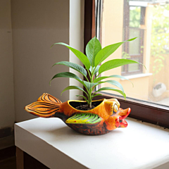  Terracotta Fish Shape Planter | Yellow