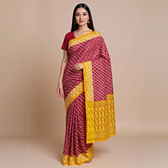 Handloom Bengal Mix Cotton Jamdani Maroon Saree