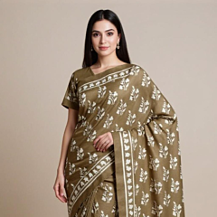 Mulberry Silk Printed Saree(Handloom)