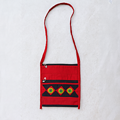 Hand-Embroidered Cotton Sling Purse Bag
