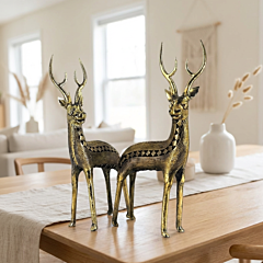 Handcrafted Dhokra Brass Decorative Deer Set