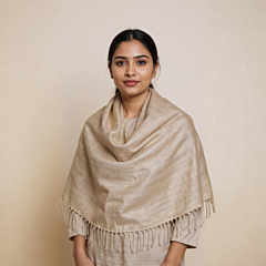 Handloom Muga Silk Golden Sador | 300x121.92 cm