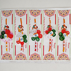 Handmade Tiranga Rakhi (5 pieces)