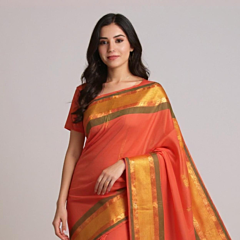 Jayankondam Cotton Saree | Orange