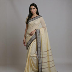 Exclusive Bengal Handloom Saree | Cream