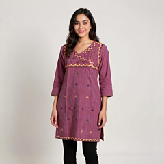 SURPLICE NECKLINE HAND EMBROIDERED ELEGANT KURTA FOR LADIES