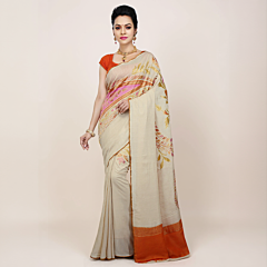 Banarasi Muga Silk Handloom Paisely Saree 