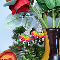 Crochet Peacock Earrings