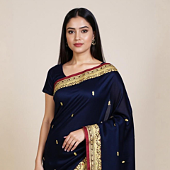 Art silk saree-Navy Blue