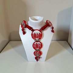 Elegant Gamosa Jewelry Set | Oxidized Metal & Crystals