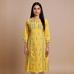 Yellow Yoke Kurti