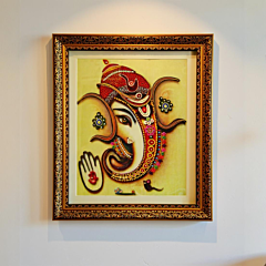 Handmade Ganesha Wall Art by Award-Winning Artist | 16x18 Inches