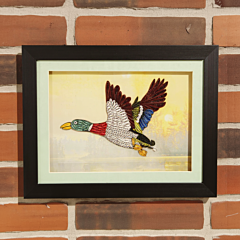 "Graceful Mallard Duck in Quilled Frame: A Unique Display"