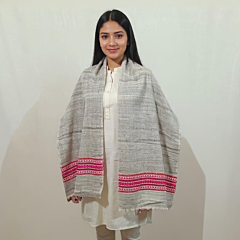 Handwoven Cream Kullu Angora Wool Stole