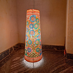 Multicoloured Handmade Printed Floor Lamp