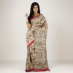Handwoven Bhagalpuri Tussar Silk Saree