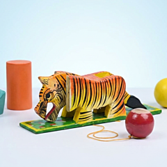 Handmade Wooden Tiger Toy