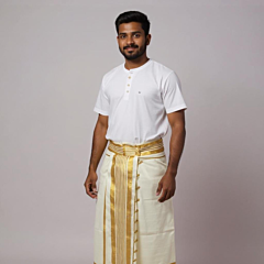 Pastel green colour set mundu